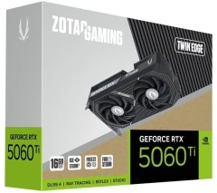 Видеокарта Zotac PCI-E 5.0 RTX 5060TI 16GB TWIN EDGE NVIDIA GeForce RTX 5060TI 16Gb 128bit GDDR7 2572/28000 HDMIx1 DPx3 HDCP Ret