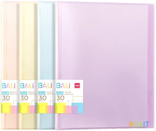 Папка с 30 прозр.вклад. Deli EB033 A4 полипропилен ассорти