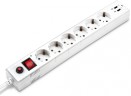 Сетевой фильтр Buro BU-SP3_USB_2A-W 3м (6 розеток) белый (коробка)