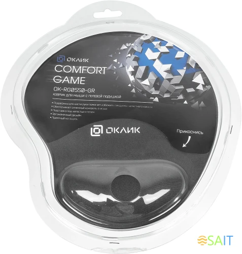 Коврик для мыши Оклик OK-RG0550-GR Мини серый 220x195x20мм