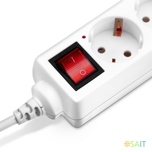 Сетевой удлинитель Buro BU-PS5.3/W 3м (5 розеток) белый (пакет ПЭ)