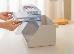 Лоток горизонтальный Deli XDM34grey 2отд. для бумаг A4 315x270x170мм серый/прозрачный пластик (упак.:1шт)