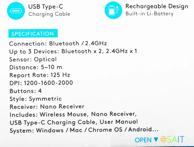 Мышь A4Tech Fstyler FB10C черный оптическая 2000dpi беспров. BT/Radio USB 4but (FB10C STONE BLACK)