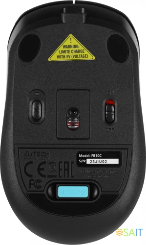 Мышь A4Tech Fstyler FB10C черный оптическая 2000dpi беспров. BT/Radio USB 4but (FB10C STONE BLACK)