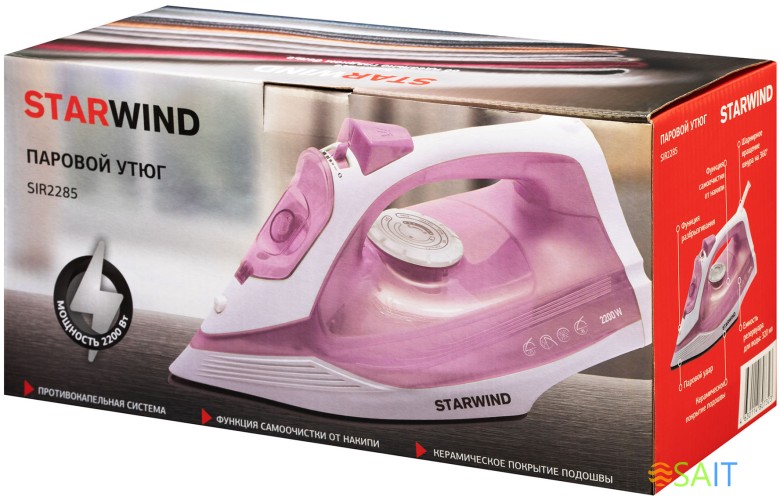 Утюг Starwind SIR2285 2200Вт розовый/белый