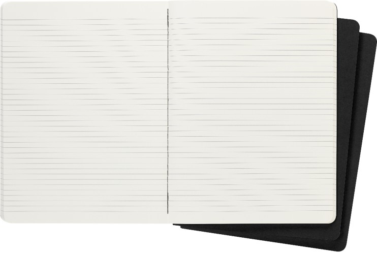 Блокнот Moleskine CAHIER JOURNAL QP321 XLarge 190х250мм обложка картон 120стр. линейка черный (3шт)