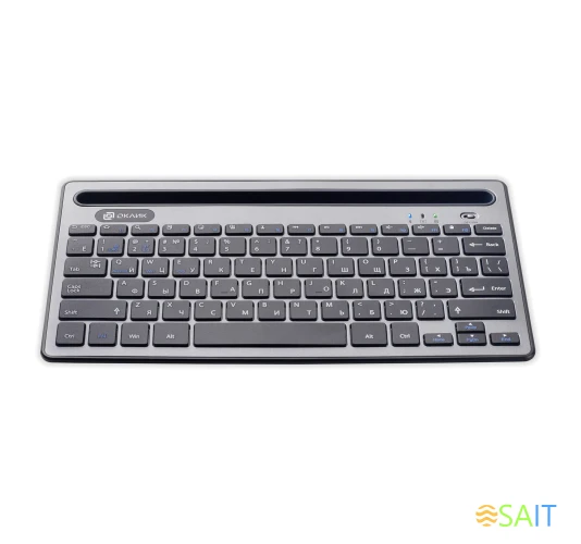 Клавиатура Оклик 845M серый/черный USB беспроводная BT/Radio slim Multimedia (1680661)