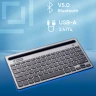 Клавиатура Оклик 845M серый/черный USB беспроводная BT/Radio slim Multimedia (1680661)