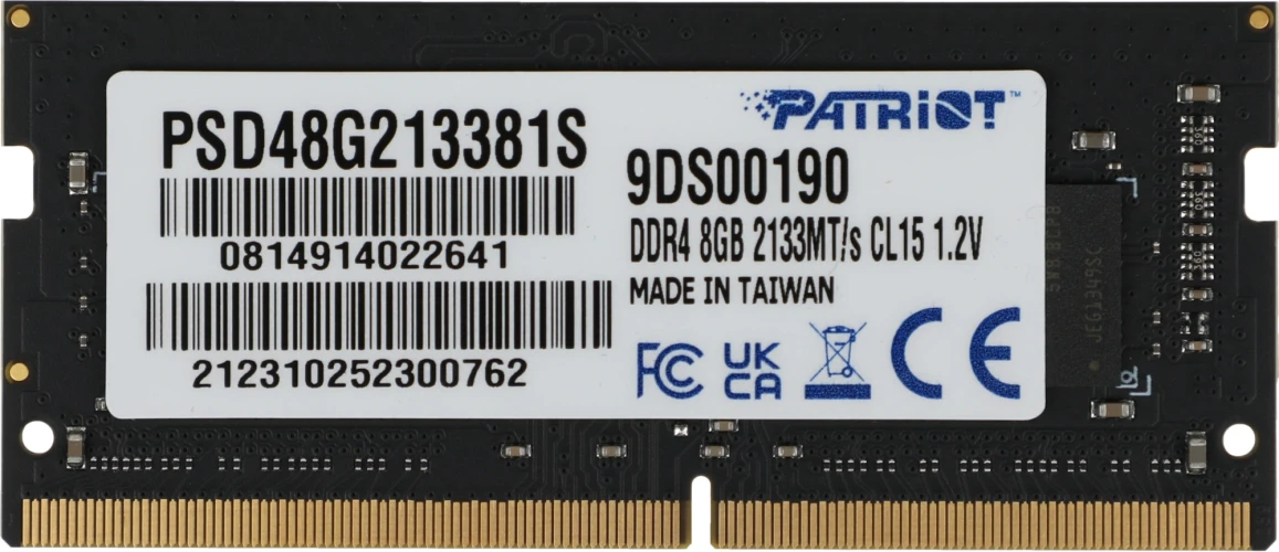Память DDR4 8Gb 2133MHz Patriot PSD48G213381S Signature RTL PC4-17000 CL15 SO-DIMM 260-pin 1.2В single rank Ret