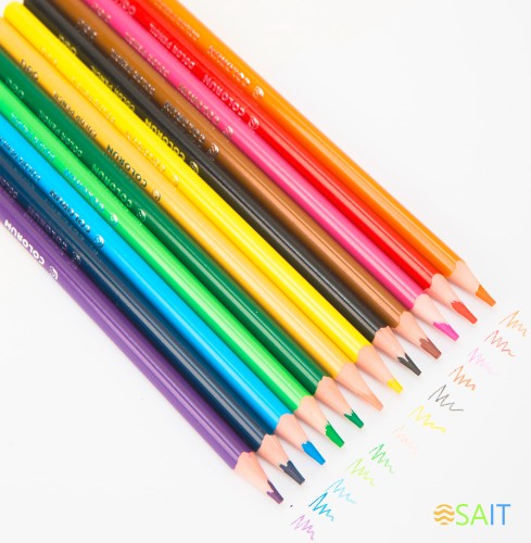 Карандаши цв. Deli EC00110 ColoRun трехгран. пластик 18цв. коробка/европод. (18шт)