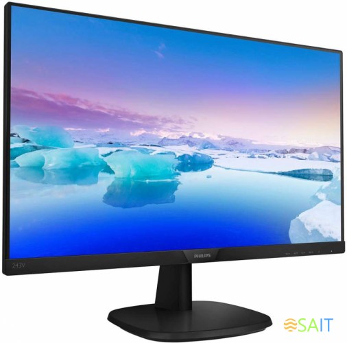 Монитор Philips 23.8" 243V7QDSB (00/01) черный IPS LED 16:9 DVI HDMI матовая 250cd 178гр/178гр 1920x1080 75Hz VGA FHD 3.5кг