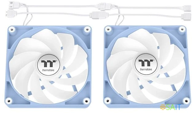 Вентилятор для корпуса Thermaltake CT120 Sync Hydrangea Reverse ARGB 120х120x25 голубой 4-pin 31.2дБ (упак.:2шт) (CL-F200-PL12BU-A) Ret