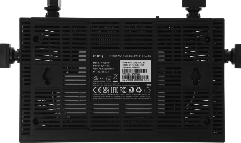 Роутер беспроводной Cudy WR3600H BE3600 100/1000/2500BASE-T черный