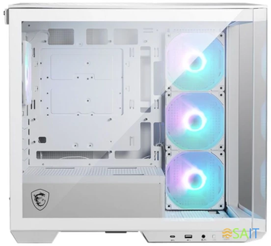 Корпус MSI MAG Pano M100R PZ белый без БП mATX 3x120mm 4x140mm 1xUSB3.1 audio CardReader AirDuct bott PSU