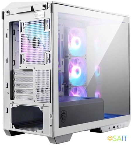 Корпус MSI MAG Pano M100R PZ белый без БП mATX 3x120mm 4x140mm 1xUSB3.1 audio CardReader AirDuct bott PSU