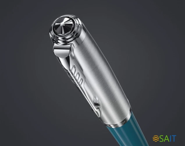 Ручка перьев. Parker 51 Core (2123506) Teal Blue CT F сталь нержавеющая подар.кор.