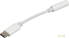 Переходник Jack 3.5 (f)-USB Type-C (m) 0.05м белый