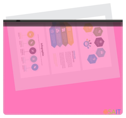 Папка на молнии ZIP Бюрократ Double Neon DNEBPM5APINKBL A5 полипропилен 0.15мм розовый цвет молнии черный