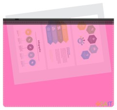 Папка на молнии ZIP Бюрократ Double Neon DNEBPM5APINKBL A5 полипропилен 0.15мм розовый цвет молнии черный