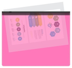 Папка на молнии ZIP Бюрократ Double Neon DNEBPM5APINKBL A5 полипропилен 0.15мм розовый цвет молнии черный