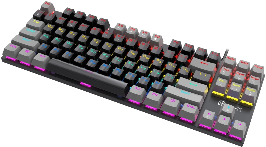 Клавиатура Оклик K600X механическая черный/серый USB Multimedia for gamer LED