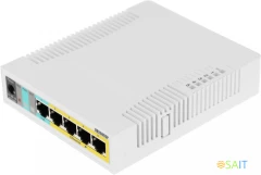 Коммутатор MikroTik RB260GSP CSS106-1G-4P-1S (L2) 5x1Гбит/с 1SFP 4PoE управляемый