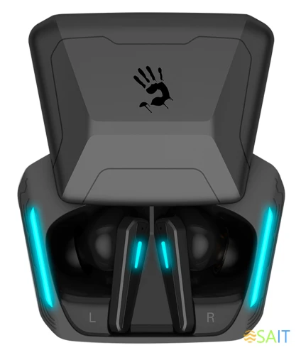 Гарнитура внутриканальные A4Tech Bloody M70 черный/синий беспроводные bluetooth в ушной раковине (M70 BLACK+BLUE)