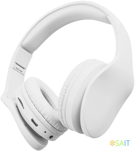 Гарнитура накладные Digma BT-17 белый беспроводные bluetooth оголовье (BT17W)