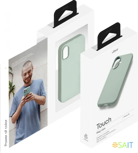 Чехол (клип-кейс) uBear для Apple iPhone 16 Touch with MagSafe мятный (CS404CM61TH-I24M)