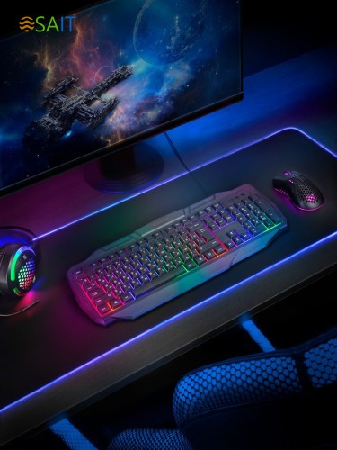 Клавиатура Defender Ultra HB-330L черный USB LED (подставка для запястий)