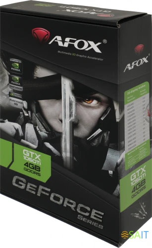Видеокарта Afox PCI-E 3.0 AF1050TI-4096D5H7-V8 NVIDIA GeForce GTX 1050TI 4Gb 128bit GDDR5 1291/7000 DVIx1 HDMIx1 DPx1 HDCP Ret