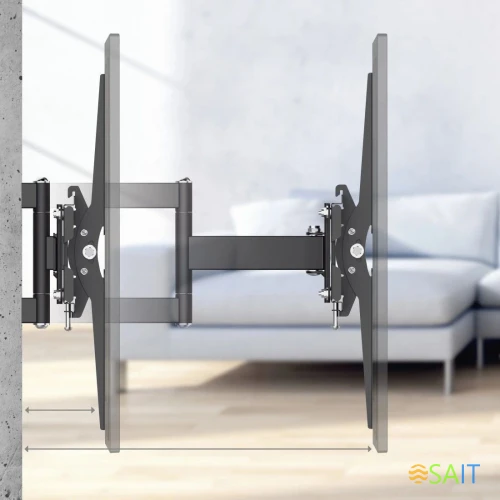 Кронштейн для телевизора Hama 00220830 черный 32"-65" макс.40кг настенный поворотно-выдвижной и наклонный