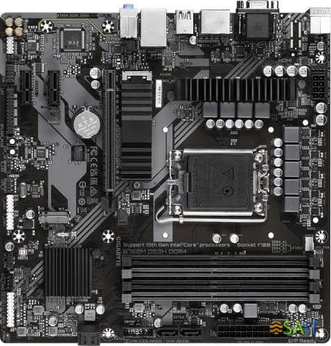 Материнская плата Gigabyte B760M DS3H DDR4 Soc-1700 Intel B760 4xDDR4 mATX AC`97 8ch(7.1) 2.5Gg RAID+VGA+HDMI+DP