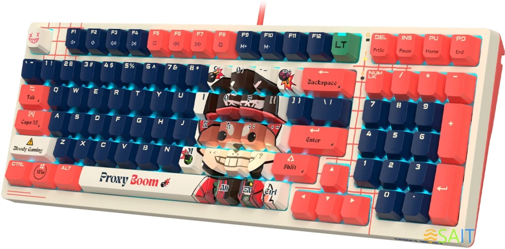 Клавиатура A4Tech Bloody AT98 Proxy Boom механическая бежевый/красный USB for gamer LED (AT98)