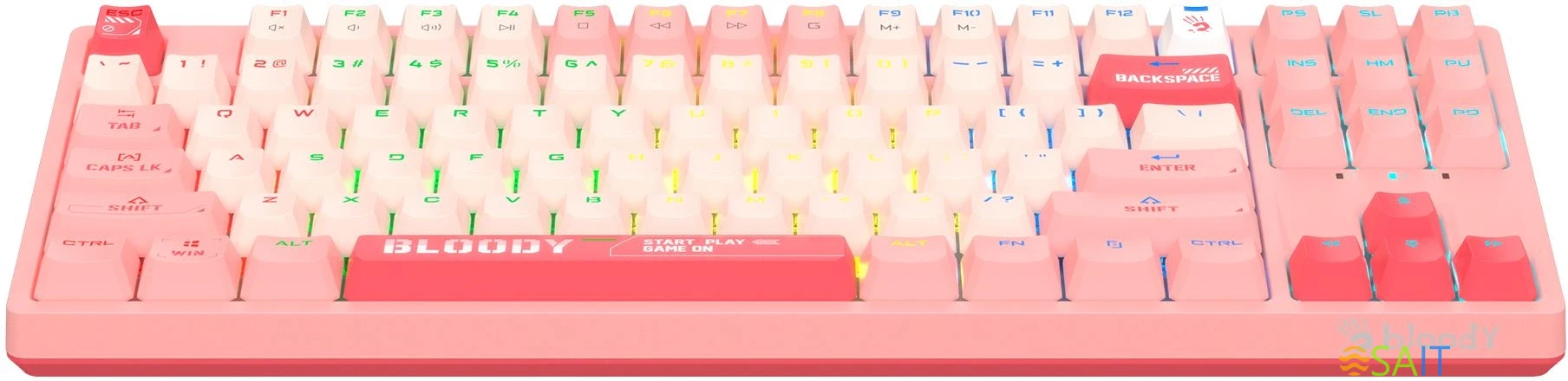 Клавиатура A4Tech Bloody S87 Energy механическая розовый USB for gamer LED (S87 USB ENERGY PINK)