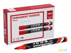 Маркер перманентный Deli EU10140 Think скошенный пиш. наконечник 1.5-5мм красный