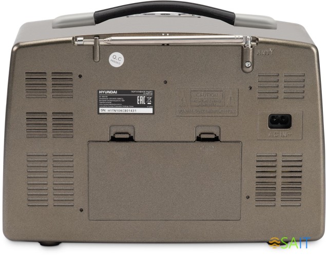 Радиоприемник настольный Hyundai H-PSR156 коричневый USB SD/microSD