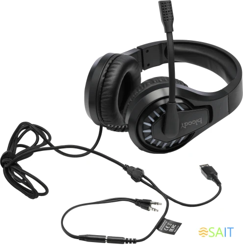 Наушники с микрофоном A4Tech Bloody G230p черный 2м накладные оголовье (G230P)