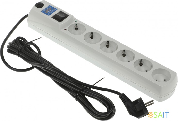 Сетевой фильтр Most HV6 5м (6 розеток) белый (коробка)