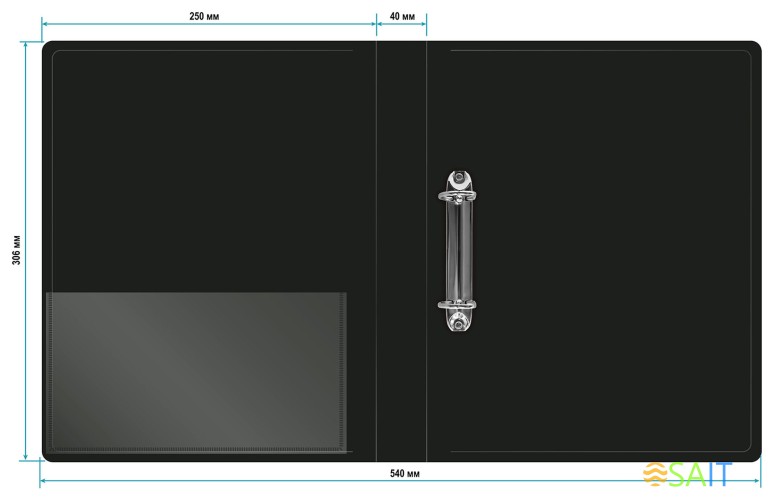 Папка на 2-х кольцах Silwerhof Perlen 271957-75 A4 1мм кор.38мм внутр. с вставкой зеленый металлик