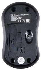 Мышь Оклик 605SW черный оптическая 1200dpi беспров. USB для ноутбука 3but (384108)