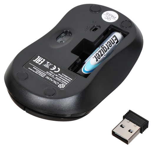 Мышь Оклик 605SW черный оптическая 1200dpi беспров. USB для ноутбука 3but (384108)