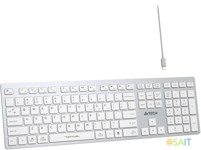 Клавиатура A4Tech Fstyler FBX50C белый USB беспроводная BT/Radio slim Multimedia (FBX50C WHITE)