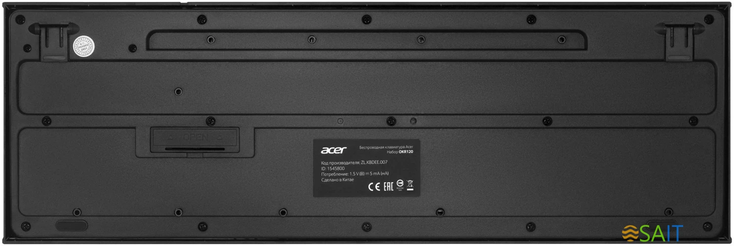 Клавиатура + мышь Acer OKR120 клав:черный мышь:черный USB беспроводная (ZL.KBDEE.007)