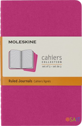 Блокнот Moleskine CAHIER JOURNAL CH011D17 Pocket 90x140мм обложка картон 64стр. линейка розовый неон (3шт)