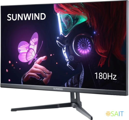 Монитор SunWind 24.5" SM-25FI401 черный IPS LED 3ms 16:9 HDMI матовая 250cd 178гр/178гр 1920x1080 180Hz G-Sync FreeSync DP FHD 3.3кг