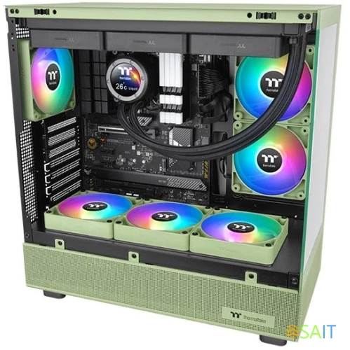 Вентилятор для корпуса Thermaltake CT120 Sync Matcha Reverse ARGB 120х120x25 зеленый 4-pin 31.2дБ (упак.:2шт) (CL-F200-PL12MG-A) Ret