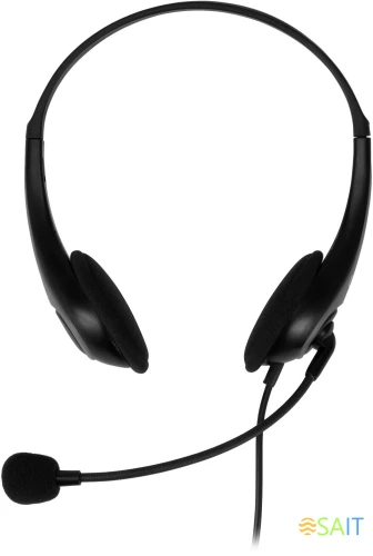 Наушники с микрофоном Оклик HS-M300 черный/серый 1.8м накладные оголовье (1876323)