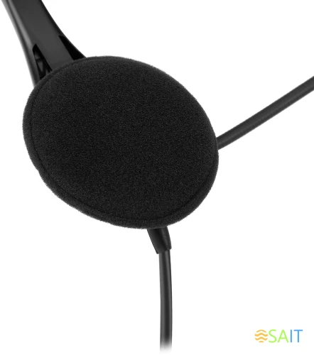 Наушники с микрофоном Оклик HS-M300 черный/серый 1.8м накладные оголовье (1876323)