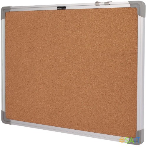 Доска пробковая Deli E39052 пробка коричневый 45x60см алюминиевая рама